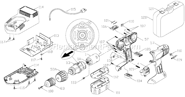 Page A Diagram and Parts List for 887 Type 2 Porter Cable Hammer Drill
